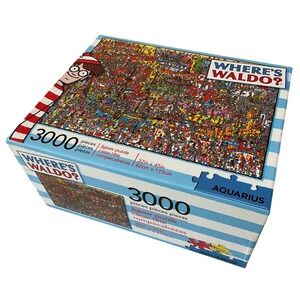 Where's Waldo 3000 Piece Jigsaw Puzzle Aquarius 32in x 45in Complete